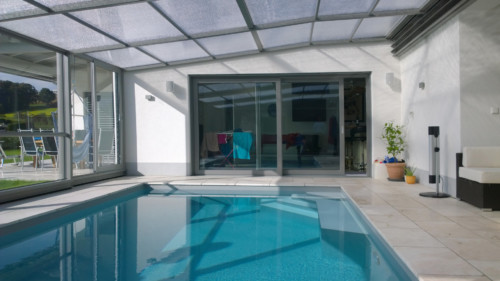 Pool Wandanbau Überdachung