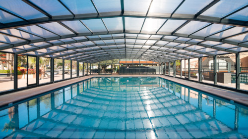 Pool Hochüberdachung Schienenlos
